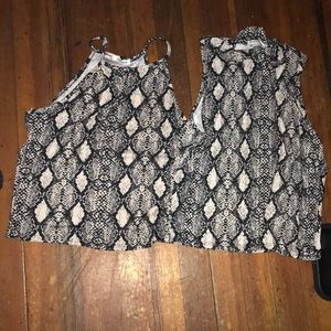 Two sleeveless tops
